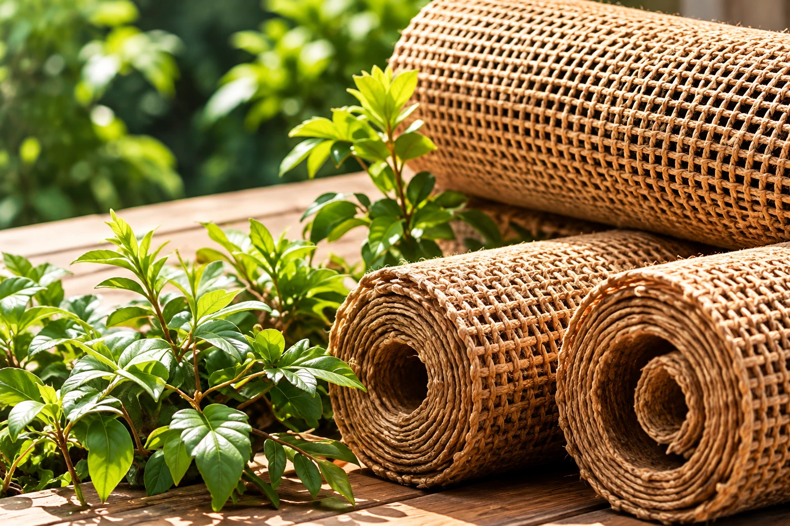 Natural jute rolls for gardening